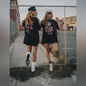 ‘Hell Raiser’ Hell Babes x Billy Bones Graphic T-Shirt Vintage Black